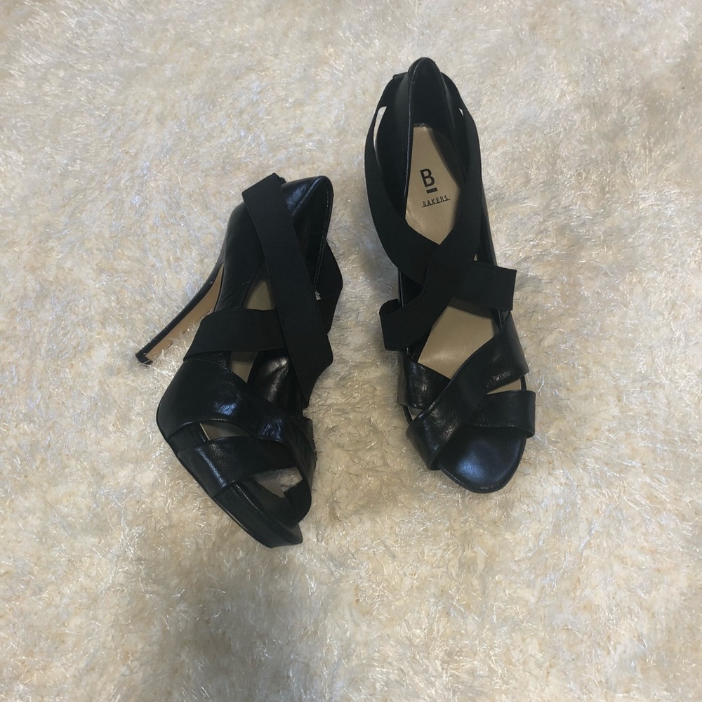 Bakers high heeled leather straps sandals